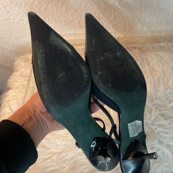 Donald J. Pliner Couture Black Slingback Leather Cap Toe Heel | size 7.5 - Picture 9 of 11